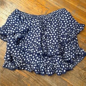 Aerie Blue and White Ruffle Mini Skirt